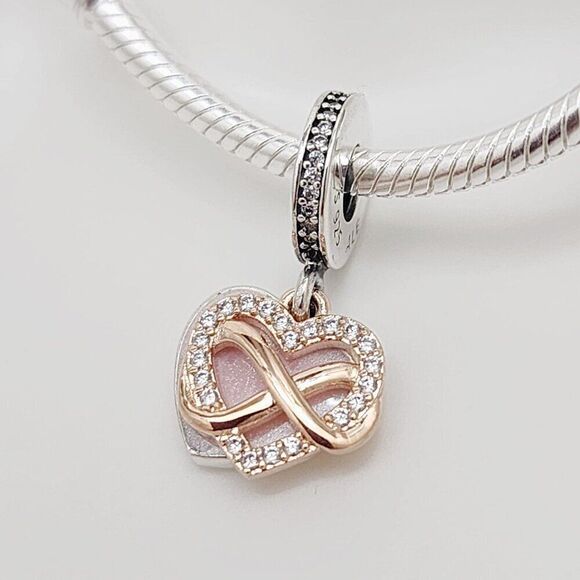 Pandora Infinity Heart Dangle Charm - Picture 1 of 5